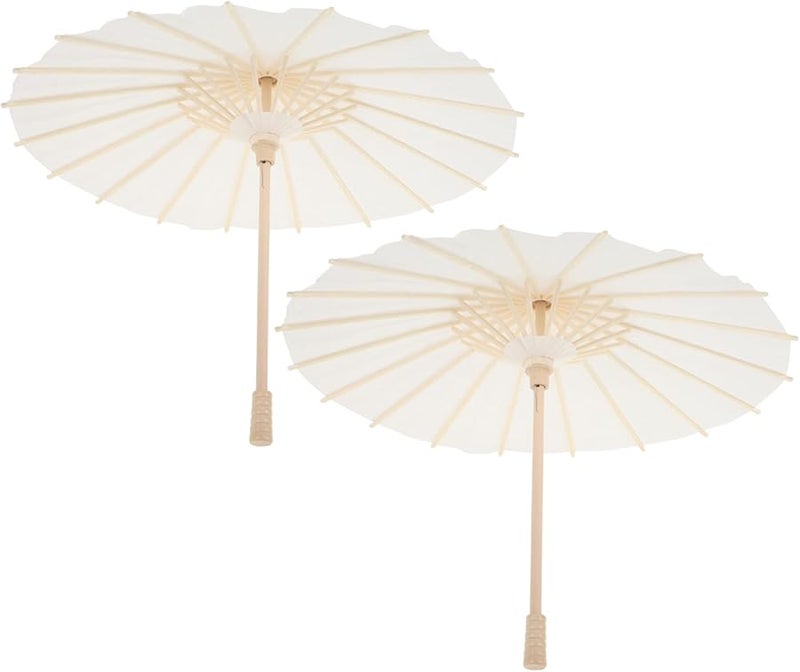White DIY Paper Umbrella 2pcs Small Umbrella For Photography Prop Holiday Decor - Image 1